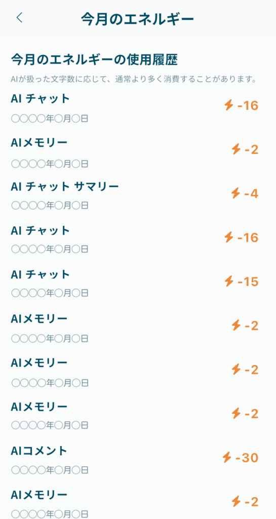 AIエネルギー量の確認画像
