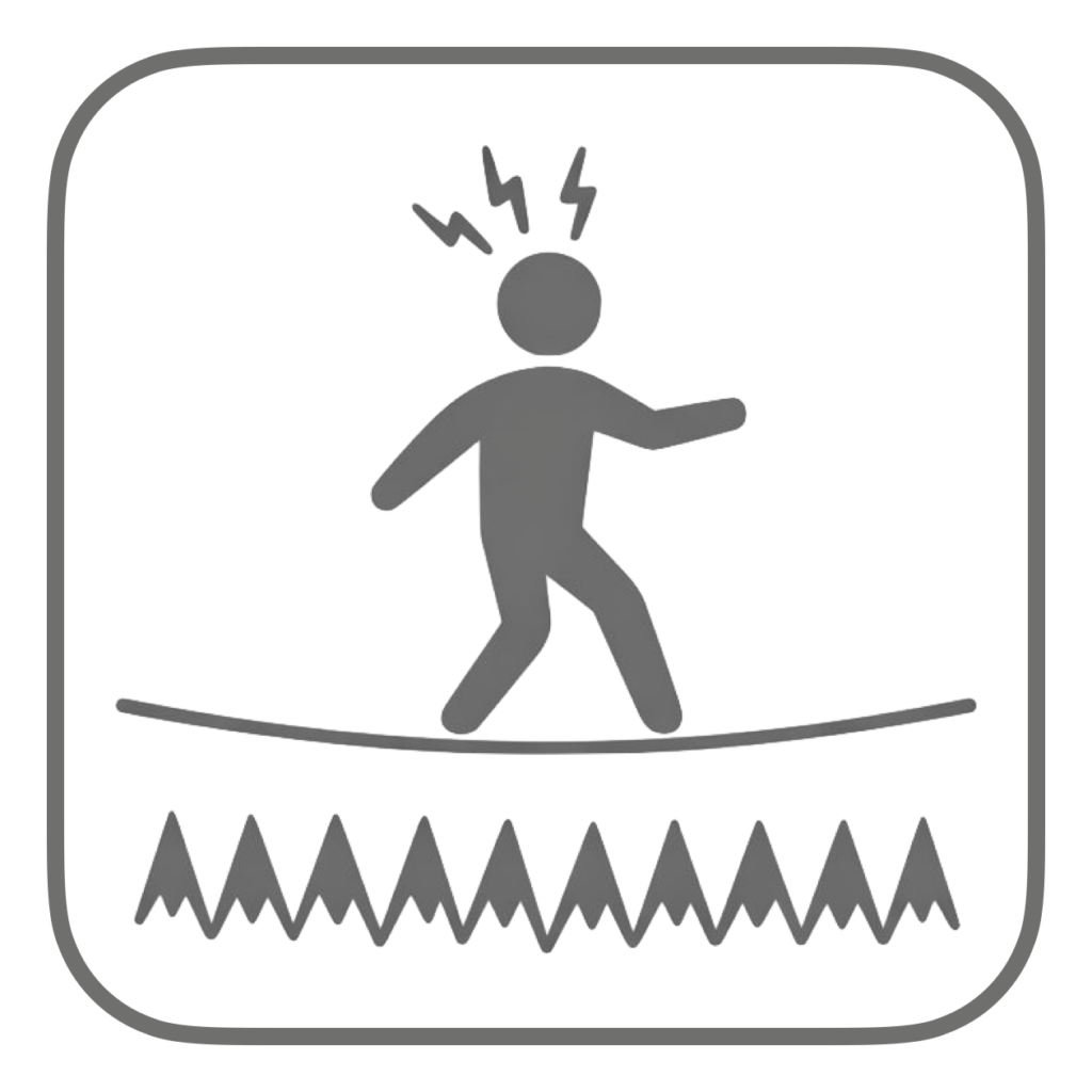 綱渡り受験イラスト